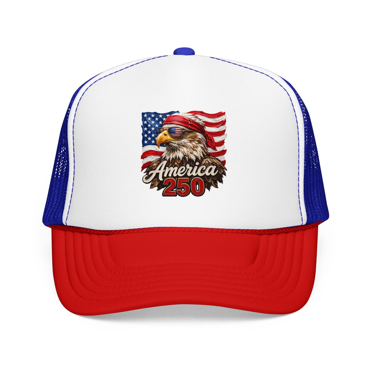 Trucker Hat — Patriotic Eagle "America 250" Foam Mesh Cap