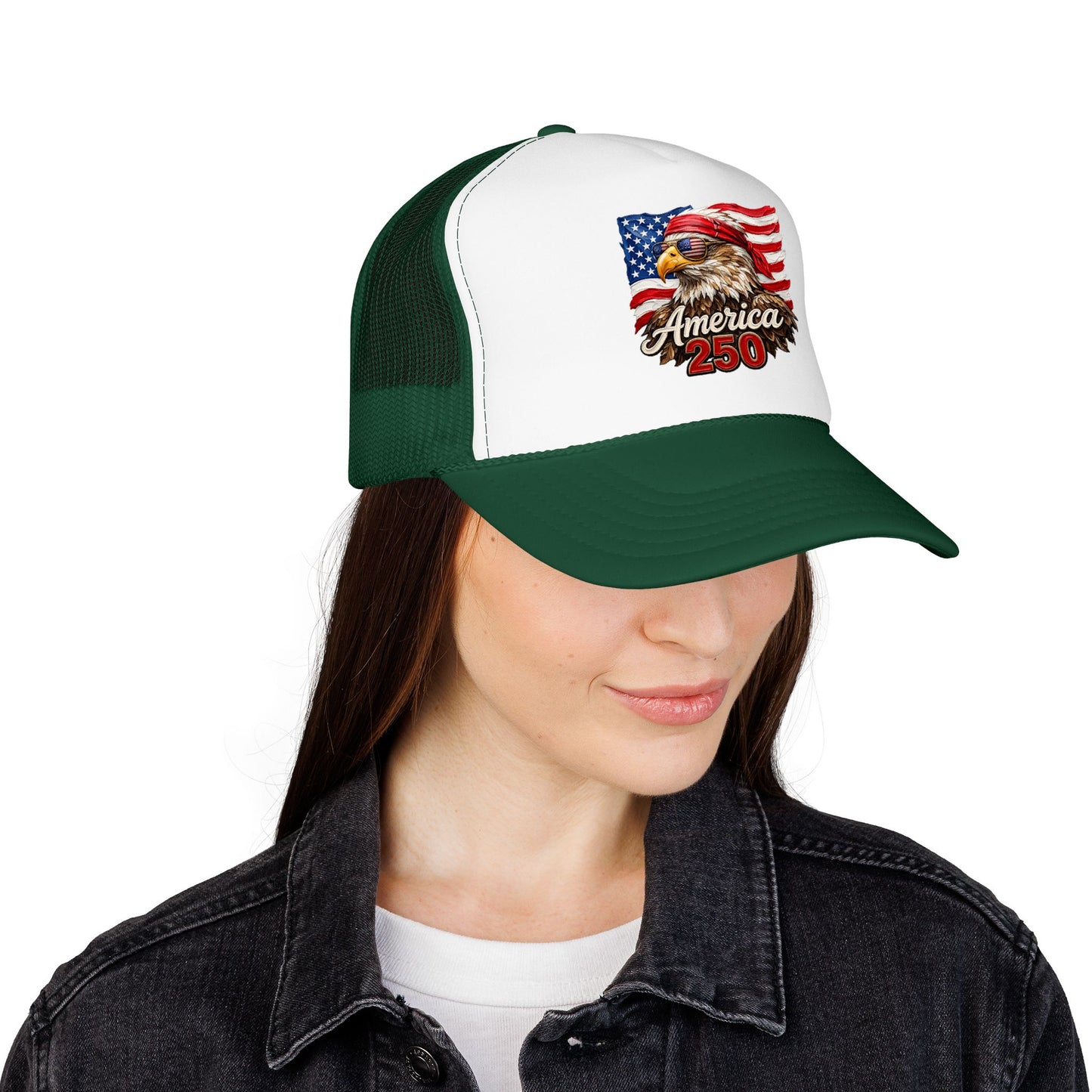 Trucker Hat — Patriotic Eagle "America 250" Foam Mesh Cap