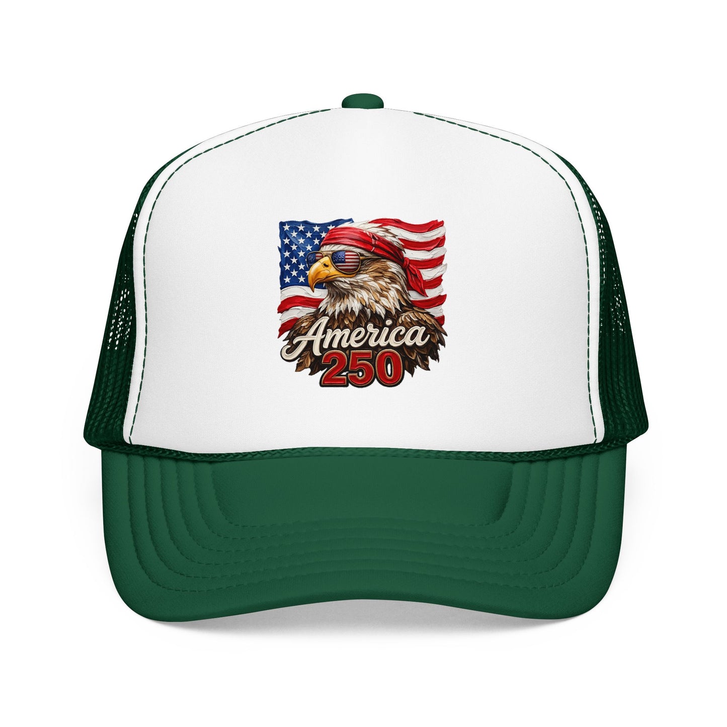 Trucker Hat — Patriotic Eagle "America 250" Foam Mesh Cap